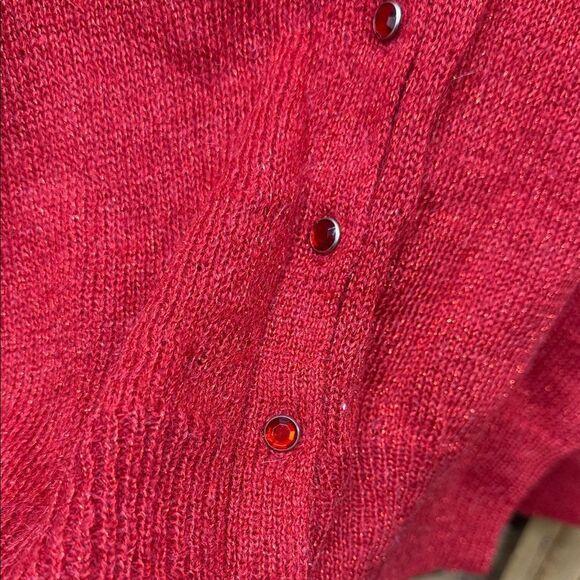 BNWT Vintage ALFRED SUNG Vibrant Red Women's Cardigan - Picture 3 of 3